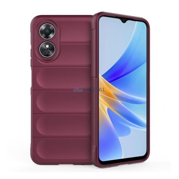 Protectie din silicon pentru telefon (rezistenta la impact mediu, protectie camera, model 3D) BURGUNDY Oppo A17