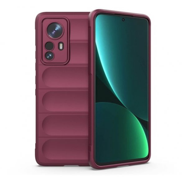 Protectie din silicon pentru telefon (rezistenta la impact mediu, protectie camera, model 3D) BURGUNDY Xiaomi 12 Pro