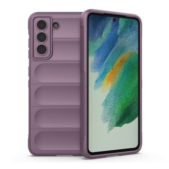 Protecție siliconică pentru telefon (rezistență medie la impact, protecție cameră, model 3D) LILA Samsung Galaxy S21 FE (SM-G990)