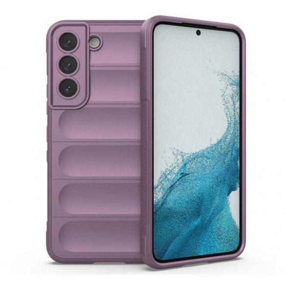 Protector din silicon pentru telefon (rezistență medie la impact, protecție pentru cameră, model 3D) PURPLE Samsung Galaxy S22 5G (SM-S901)