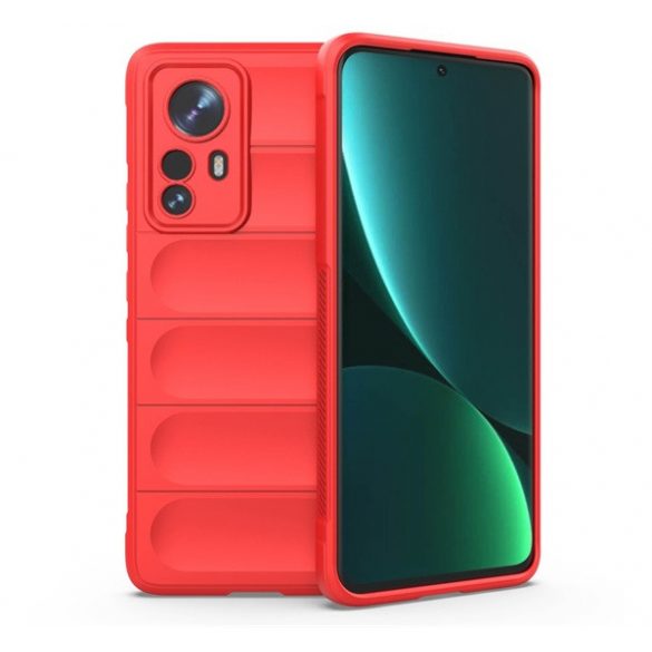 Protector de telefon din silicon (rezistenta la impact mediu, protectie camera, model 3D) RED Xiaomi 12 Pro