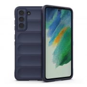   Protectie din silicon pentru telefon (rezistenta medie la impact, protectie camera, model 3D) ALBASTRU INCHIS Samsung Galaxy S21 FE (SM-G990)