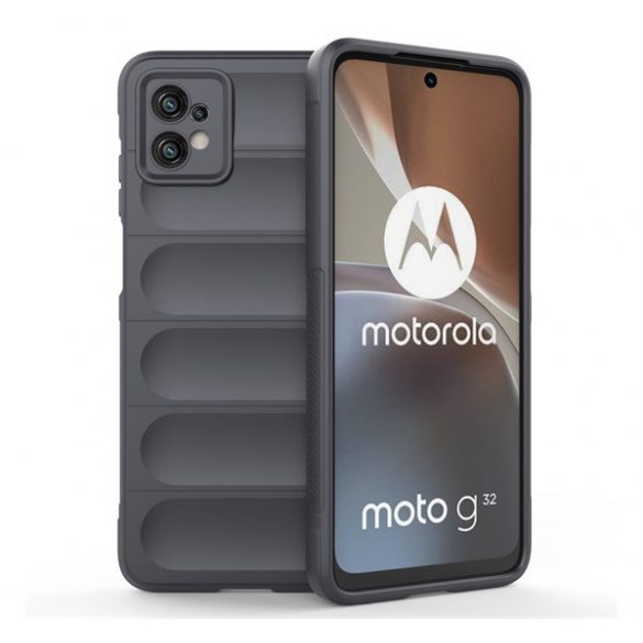 Protecție siliconică pentru telefon (protecție medie împotriva șocurilor, protecție cameră, model 3D) MARO Motorola Moto G32 (XT2235)