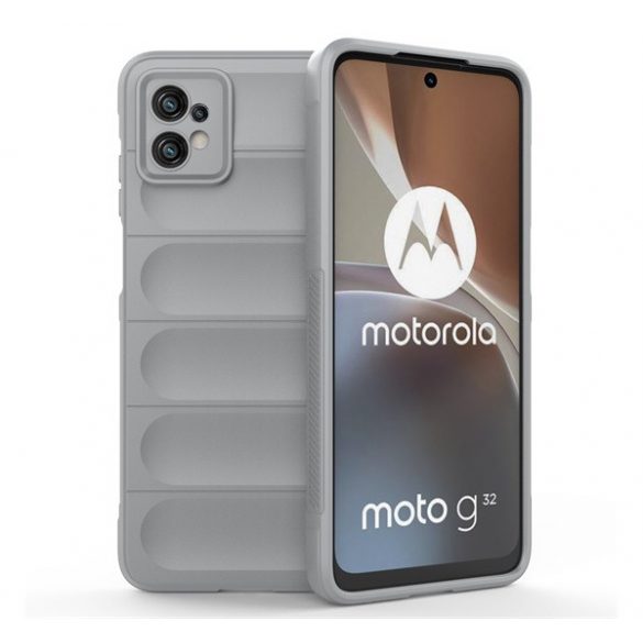 Husă silicon pentru telefon (mediu rezistent la șocuri, protecție cameră, model 3D) LIGHT negru Motorola Moto G32 (XT2235)