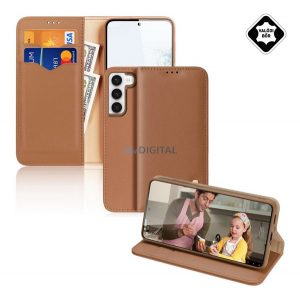 Husa DUX DUCIS HIVO in picioare, piele naturala (FLIP, deschidere laterala, functie suport de masa, suport card bancar, protectie RFID) MARO Samsung Galaxy S23 Plus (SM-S916)