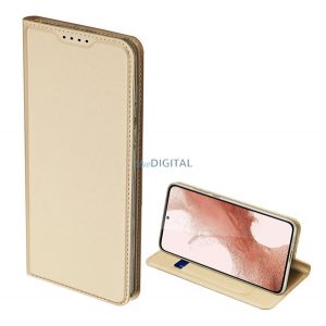 Husa DUX DUCIS SKIN PRO in picioare, efect piele (FLIP, deschidere laterala, suport card bancar, functie suport birou) GOLD Samsung Galaxy S23 (SM-S911)