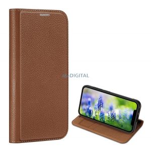 Husa DUX DUCIS SKIN X2 in picioare, efect piele (FLIP, rezistenta medie la impact, deschidere laterala, suport desktop, premium) MARO Samsung Galaxy S23 (SM-S911)