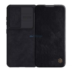 Husă NILLKIN QIN PRO în picioare, efect piele fină (FLIP, deschidere laterală, suport card bancar, protecție pentru cameră) NEGRU Samsung Galaxy S23 Plus (SM-S916)