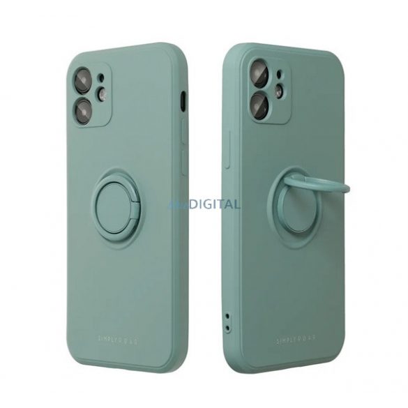 Protectie de telefon din silicon ROAR AMBER (inel de suport pentru telefon, placă metalică încorporată, protecție pentru cameră) VERDE ÎNCHIS Samsung Galaxy S23 Plus (SM-S916)