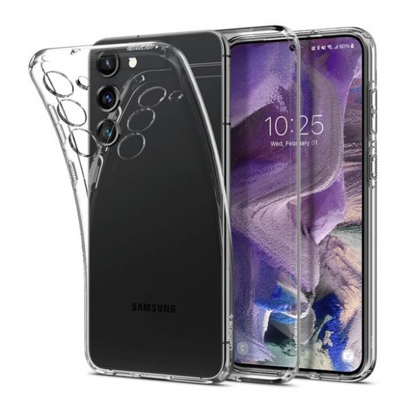 Protector de telefon din silicon SPIGEN LIQUID CRYSTAL (rezistență medie la impact, colț cu pernă de aer) TRANSPARENT Samsung Galaxy S23 (SM-S911)