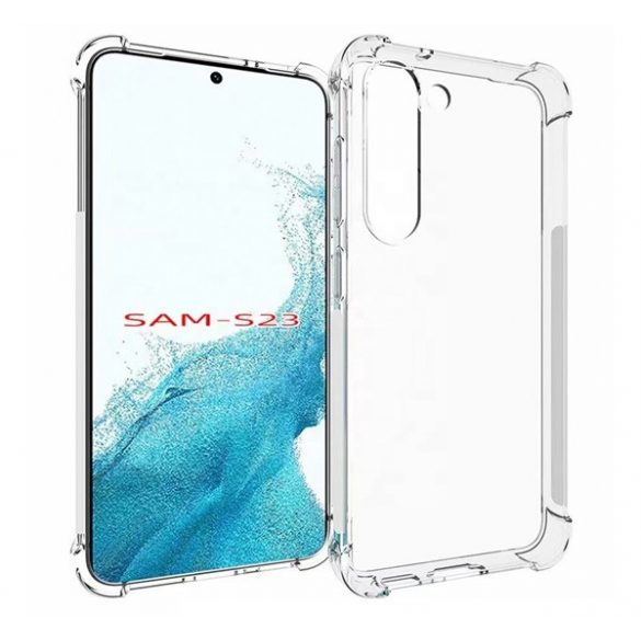 Protectie din silicon pentru telefon (rezistenta la impact mediu, colt cu perna de aer) TRANSPARENT Samsung Galaxy S23 Plus (SM-S916)