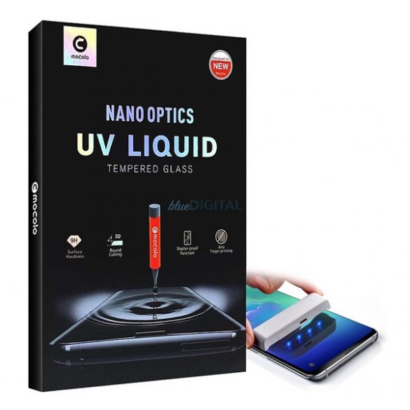 Sticlă de protecție pentru ecran MOCOLO UV LIQUID (copertă completă 3D, curbată, rezistentă la zgârieturi, 0.3mm, 9H + lampă UV) TRANSPARENT Huawei Nova 10