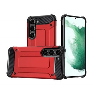 Protecție din plastic pentru telefon Defender (rezistență medie la impact, toc cu pernă de aer, interior din silicon, efect metalic) PIROS Samsung Galaxy S23 Plus (SM-S916)