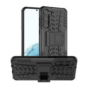 Protecție din plastic pentru telefon Defender (rezistență medie la impact, interior din silicon, model anvelope auto) negru Samsung Galaxy S23 Plus (SM-S916)