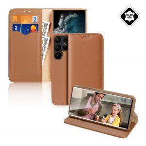 Husa DUX DUCIS HIVO in picioare, piele naturala (FLIP, deschidere laterala, functie suport de masa, suport card bancar, protectie RFID) MARO Samsung Galaxy S23 Ultra (SM-S918)