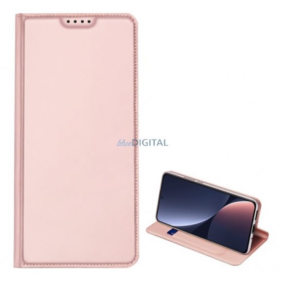 Husa DUX DUCIS SKIN PRO in picioare, efect piele (FLIP, deschidere laterala, suport card bancar, functie suport birou) ROZ Xiaomi 13