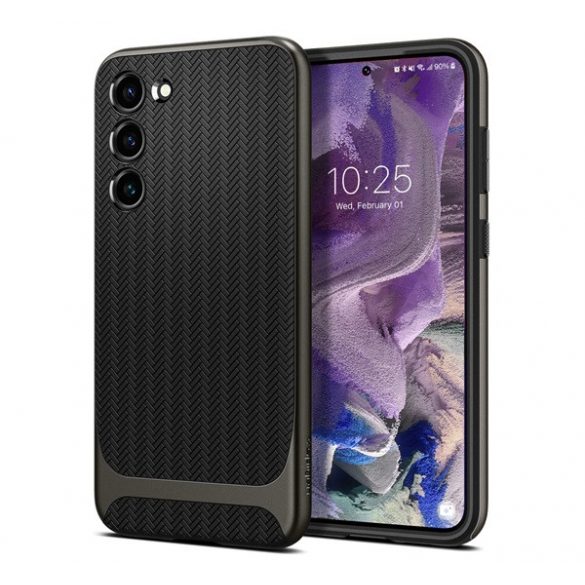 SPIGEN NEO HYBRID Husă silicon pentru telefon (mediu rezistent la impact, cadru din plastic, pernă de aer călcâi, model grilă) negru Samsung Galaxy S23 (SM-S911)