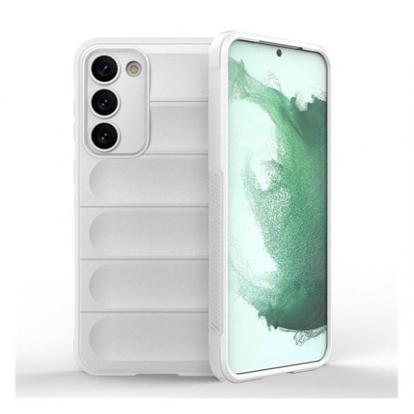 Protecție siliconică pentru telefon (rezistență medie la impact, protecție cameră foto, model 3D) FOTO alb  Samsung Galaxy S23 (SM-S911)