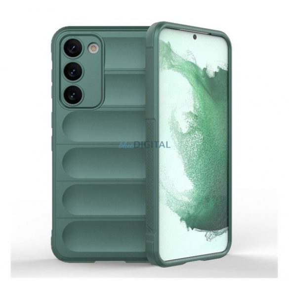 Protector din silicon pentru telefon (rezistență medie la impact, protecție pentru cameră, model 3D) VERDE ÎNCHIS Samsung Galaxy S23 Plus (SM-S916)