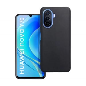 Protectie de telefon din silicon (mat) NEGRU Huawei Nova Y70