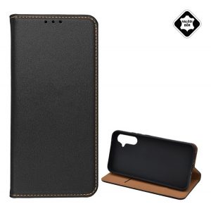 Husă stativă, piele naturală (FLIP, deschidere laterală, desktop) negru Samsung Galaxy A34 5G (SM-A346)