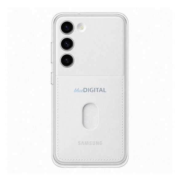 Protectie din plastic SAMSUNG pentru telefon (rezistenta la impact mediu, transparenta inlocuibil + spate suport card bancar) ALB Samsung Galaxy S23 (SM-S911)