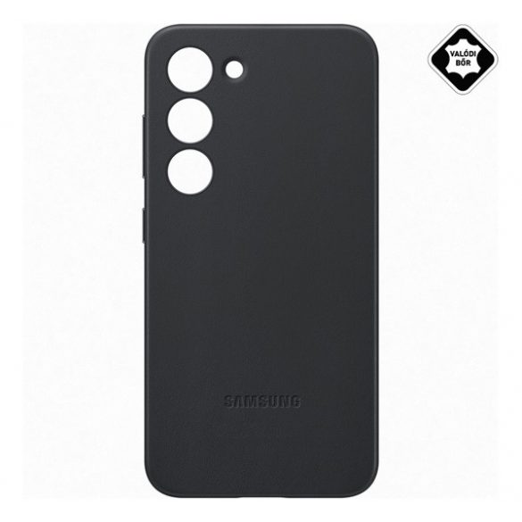 Protectie telefon SAMSUNG din plastic (spate din piele naturala) NEGRU Samsung Galaxy S23 Plus (SM-S916)