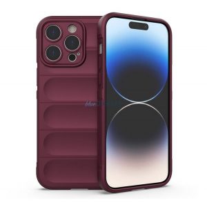 Protectie din silicon pentru telefon (rezistenta la impact mediu, protectie camera, model 3D) BURGUNDY Apple iPhone 14 Pro Max