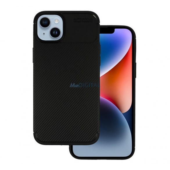 Protectie de telefon din silicon (rezistenta medie la impact, colt cu perna de aer, model carbon) NEGRU Xiaomi 13 Pro