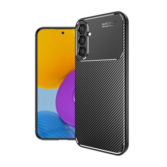 Husă silicon pentru telefon (rezistent la impact mediu, bubble heel, model de carbon) negru Samsung Galaxy A54 5G (SM-A546)