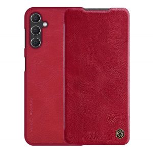 Husă NILLKIN QIN PRO în picioare, efect piele fină (FLIP, deschidere laterală, suport card bancar, protecție pentru cameră) ROȘU Samsung Galaxy A14 4G (SM-A145), Samsung Galaxy A14 5G (SM-A146)