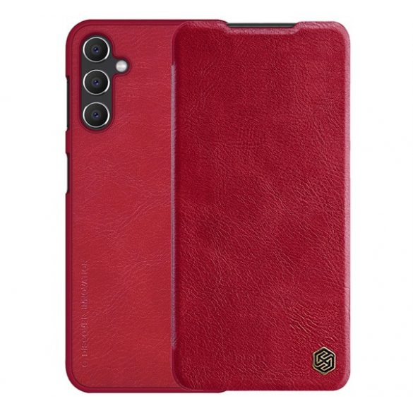 Husă NILLKIN QIN PRO în picioare, efect piele fină (FLIP, deschidere laterală, suport card bancar, protecție pentru cameră) ROȘU Samsung Galaxy A14 4G (SM-A145), Samsung Galaxy A14 5G (SM-A146)