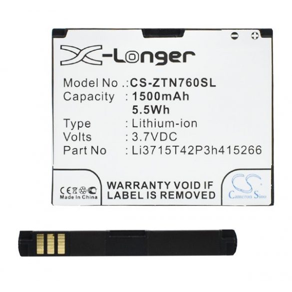 Baterie CAMERON SINO Li-Ion (3,7V/1500mAh, compatibilă cu AT&T Li3715T42P3h415266) NEGRU