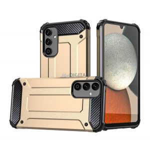 Protector de telefon din plastic Defender (rezistență medie la impact, colț cu pernă de aer, interior din silicon, efect metalic) GOLD Samsung Galaxy A34 5G (SM-A346)