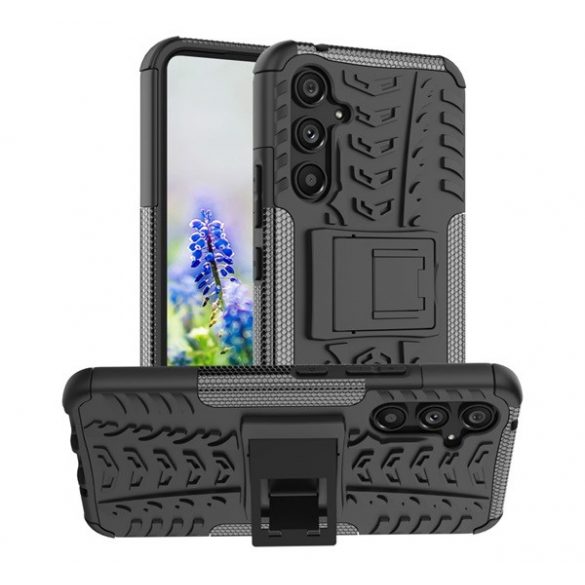 Protecție din plastic pentru telefon Defender (rezistență medie la impact, interior din silicon, model anvelope auto) negru Samsung Galaxy A54 5G (SM-A546)