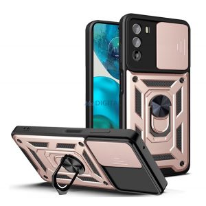 Protector de telefon din plastic Defender (rezistenta la impact mediu, interior din silicon, inel suport telefon, protectie camera) ROSE GOLD Motorola Moto G82 (XT2225), Motorola Moto G52