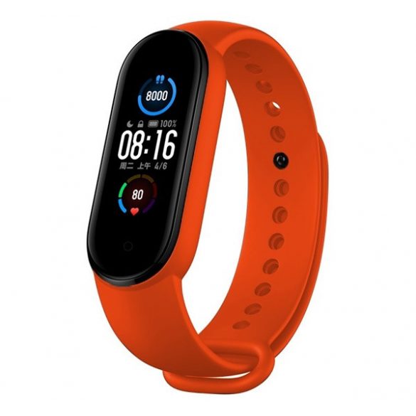 Curea de rezervă DEVIA DELUXE SPORT (dimensiune personalizată, silicon, reglabilă) PORTOCALIU Xiaomi Mi Band 5, Xiaomi Mi Band 6