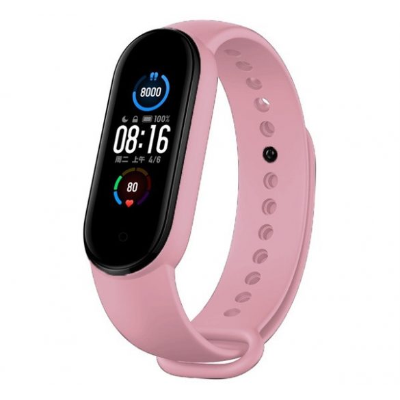 Curea de rezervă DEVIA DELUXE SPORT (dimensiune personalizată, silicon, reglabilă) ROZ Xiaomi Mi Band 5, Xiaomi Mi Band 6