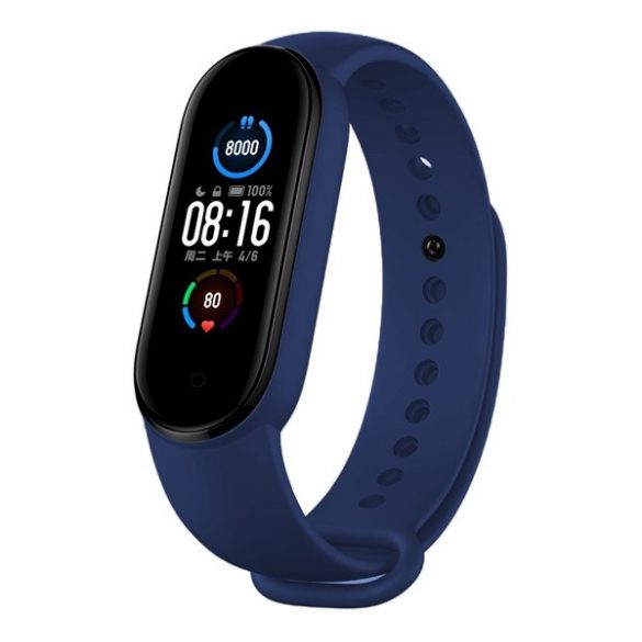 Curea de rezervă DEVIA DELUXE SPORT (dimensiune personalizată, silicon, reglabilă) ALBASTRU ÎNCHIS Xiaomi Mi Band 5, Xiaomi Mi Band 6