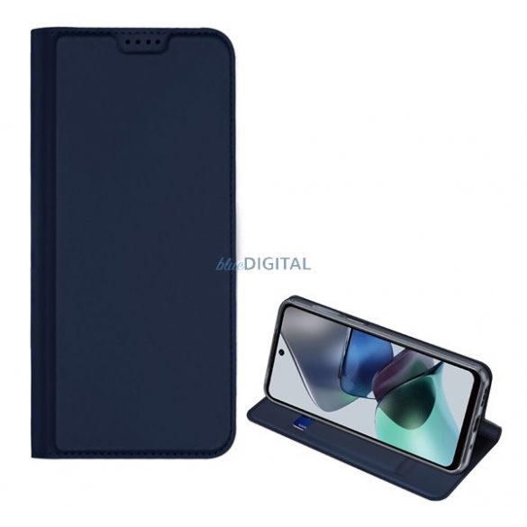 Husa DUX DUCIS SKIN PRO in picioare, efect piele (FLIP, deschidere laterala, suport card bancar, functie suport birou) ALBASTRU INCHIS Motorola Moto G13, Motorola Moto G23