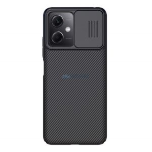 Protector de telefon din plastic NILLKIN CAMSHIELD (cadru din silicon, rezistenta medie la impact, protectie camera, dungi) NEGRU Xiaomi Poco X5 5G