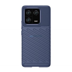 Protectie de telefon din silicon (rezistenta la impact mediu, cu dungi, model convex) ALBASTRU INCHIS Xiaomi 13 Pro