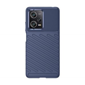 Protectie de telefon din silicon (rezistenta la impact medie, model in dungi, convex) ALBASTRU INCHIS Xiaomi Redmi Note 12 Pro, Xiaomi Poco X5 Pro 5G