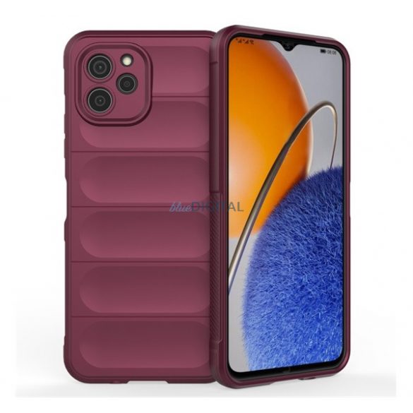 Protectie din silicon pentru telefon (rezistenta medie la impact, protectie camera, model 3D) BURUNDY Huawei Nova Y61