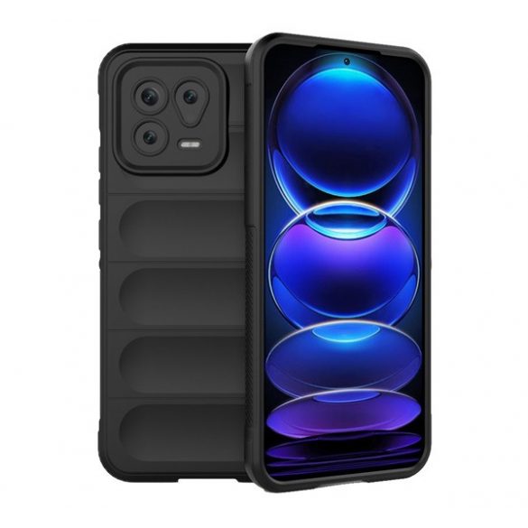 Protector de telefon din silicon (rezistenta la impact mediu, protectie camera, model 3D) NEGRU Xiaomi 13