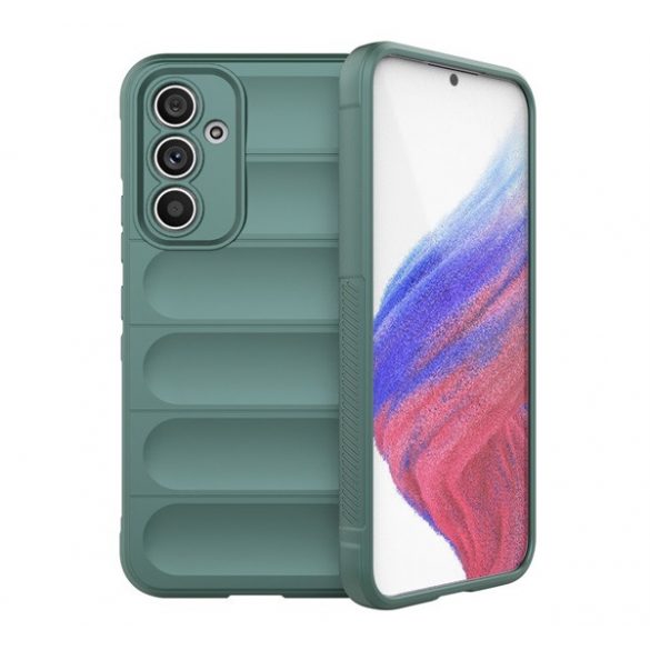 Protector din silicon pentru telefon (rezistență medie la impact, protecție pentru cameră, model 3D) VERDE ÎNCHIS Samsung Galaxy A54 5G (SM-A546)