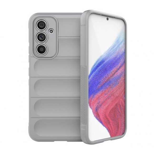 Protecție siliconică pentru telefon (rezistență medie la impact, protecție cameră foto, model 3D) LIGHT GREY Samsung Galaxy A54 5G (SM-A546)