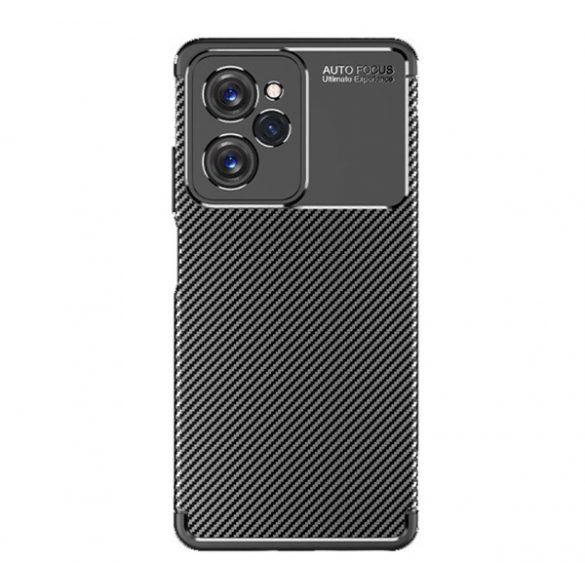 Protectie de telefon din silicon (rezistenta la impact medie, colt cu perna de aer, model carbon) NEGRU Xiaomi Poco X5 Pro 5G