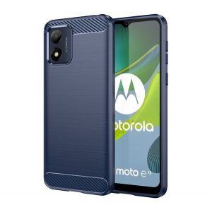 protecțiede telefon din silicon (rezistent la impact mediu, călcâi cu pernă de aer, periat, model de carbon) Buton de pernă Motorola Moto E13