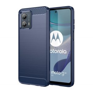 protecțiede telefon din silicon (rezistent la impact mediu, călcâi cu pernă de aer, periat, model de carbon) Butoane de pernă Motorola Moto G53 (XT2335)